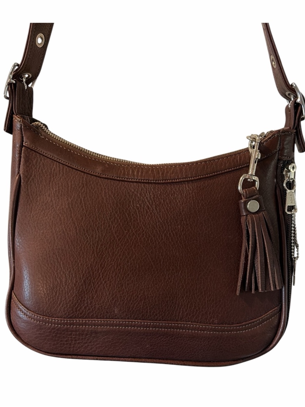 Coronado Leather Conceal Carry Shoulder Purse Brown Leather